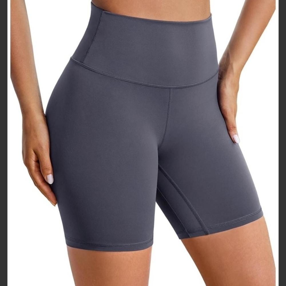 Baydi High-Waisted 6" Athletic/Yoga Gray Women's Shorts, Size M